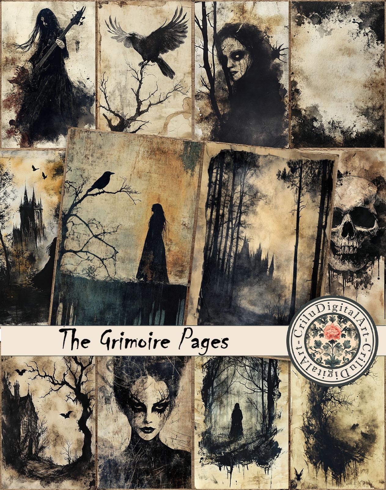 Gothic Junk Journal Pages Printable Set Dark Grunge Vintage Paper ...