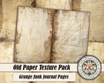 Vintage Junk Journal Paper: Aged Texture Pages (Digital Download)