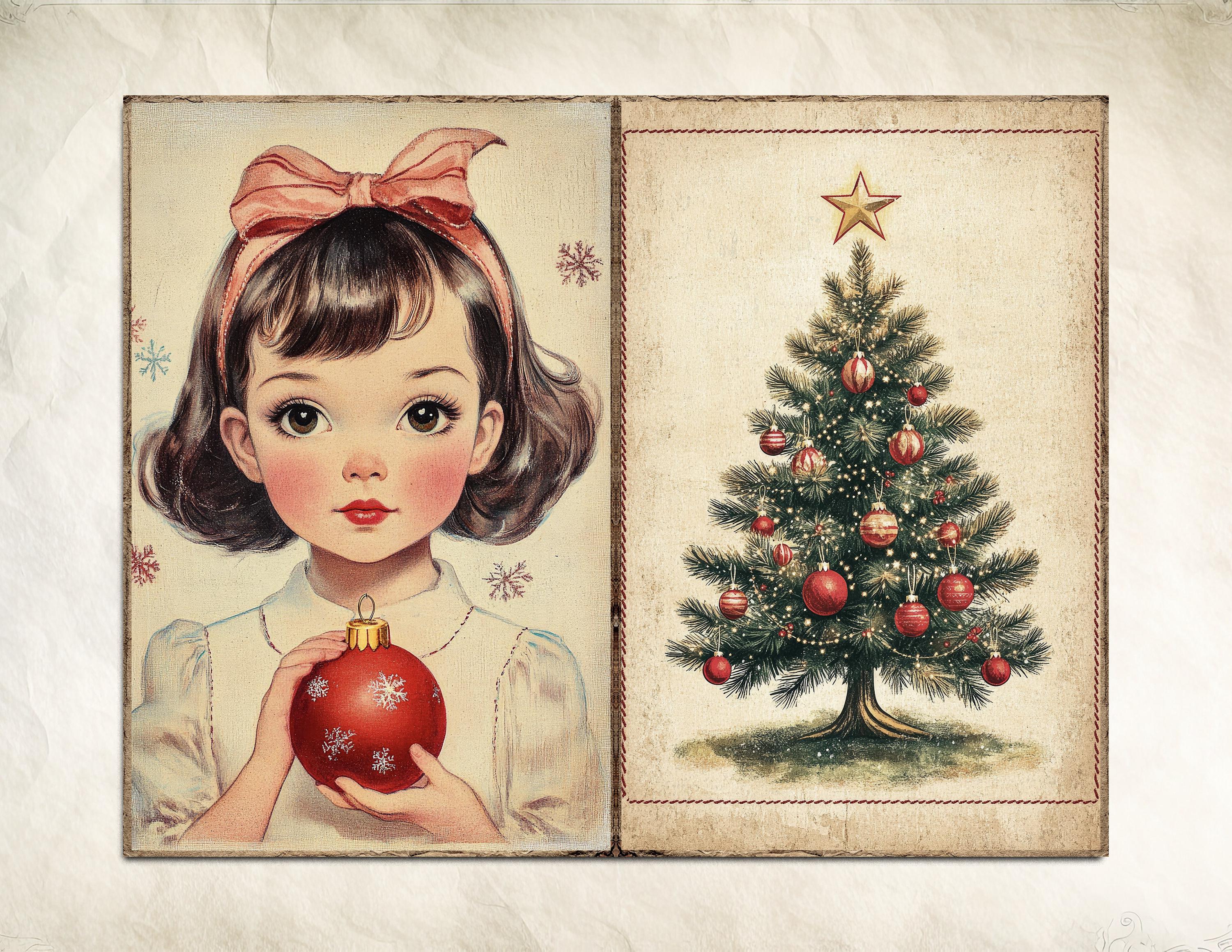 Retro Christmas Junk Journal Kit Printable Vintage Ephemera Pages ...