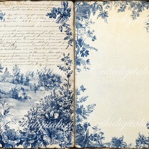 Vintage Toile De Jouy Basic Junk Journal Printable,french Toile Journal ...