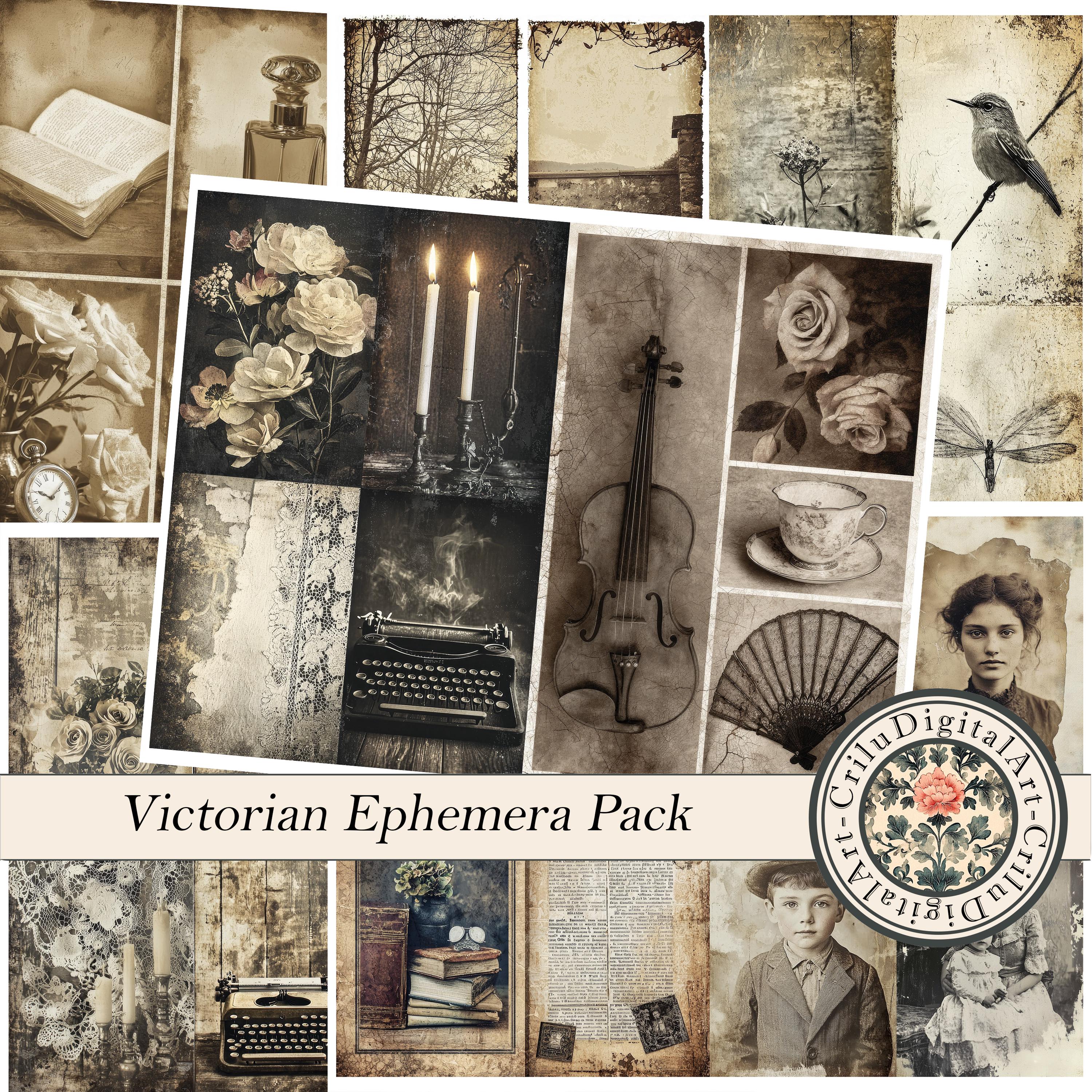 Victorian Junk Journal Ephemera Pack – Old Photos & Vintage Lace ...