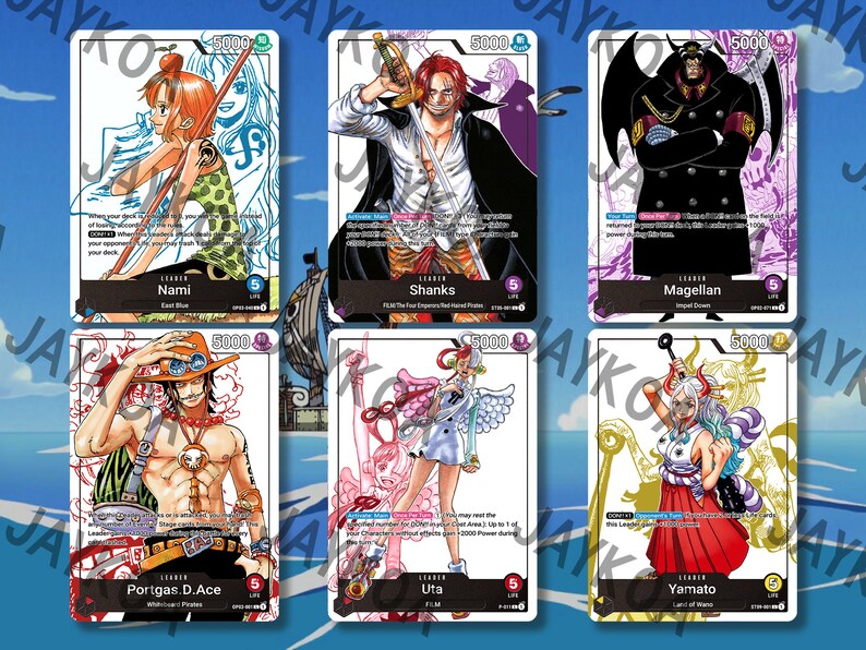 One Piece Card Game Custom Leaders Etsy