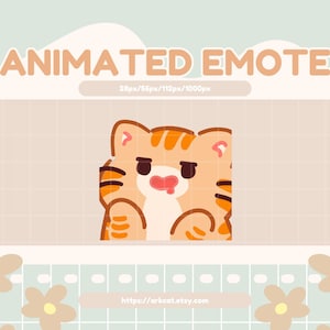 Drooling Tabby Cat Animated Emote: Twitch, Discord, YouTube GIF