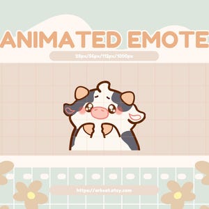 Animated Please Cow Emote: Sparkling Eyes for Twitch, Discord, YouTube