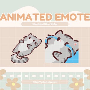 Animated Crying Gray Cat Emote: Twitch, Discord, YouTube (Digital Download)