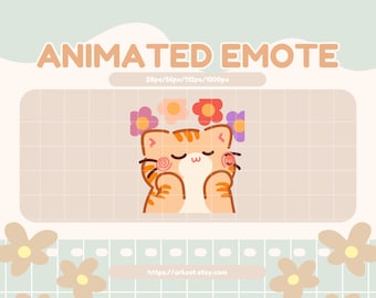 Blissful Orange Tabby Cat Emote – Relaxed, Happy Cat Emote for Twitch, Discord, YouTube