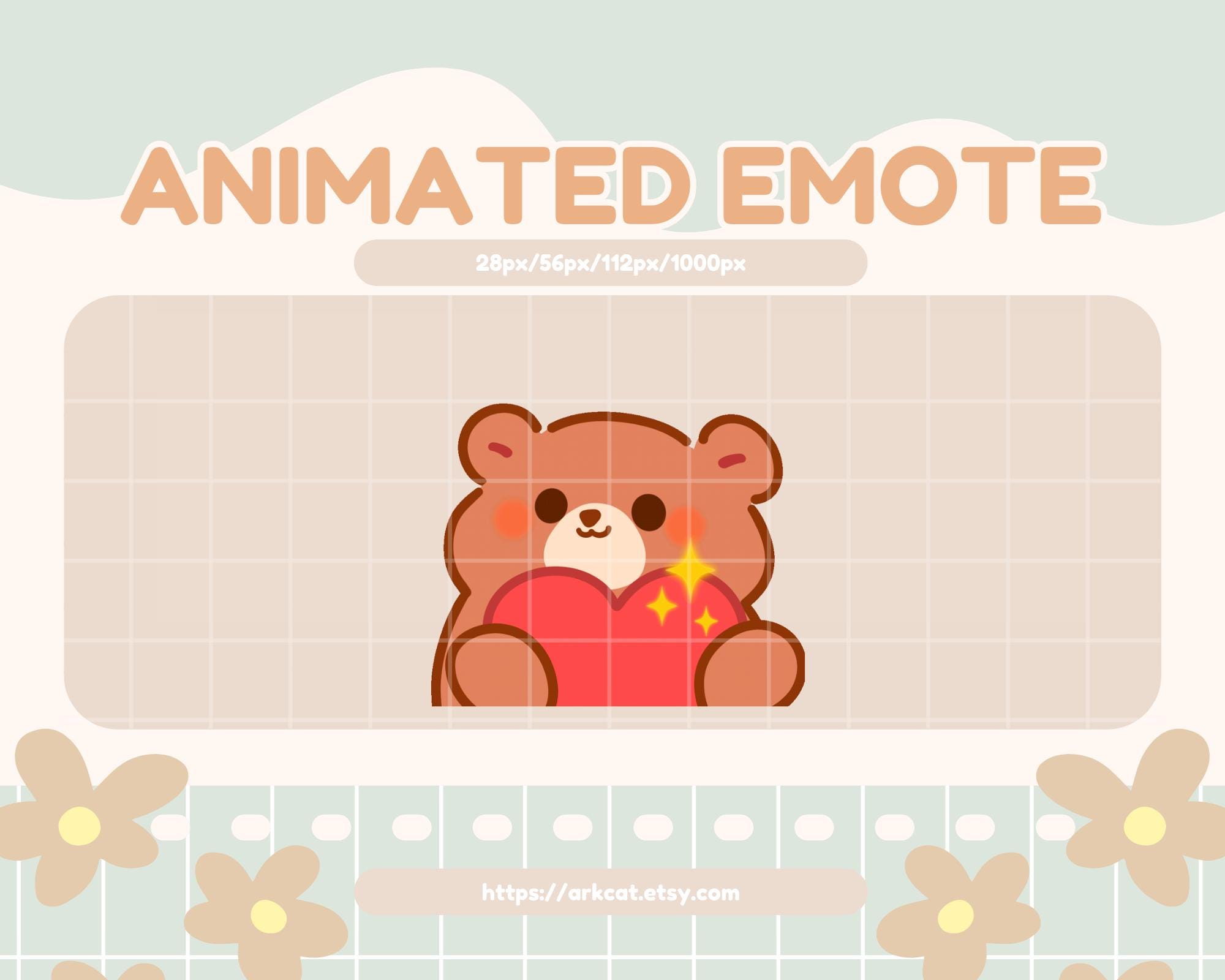 Brown Bear Hugging Heart Emote – Cute Animated Heart Emote for Twitch, Discord, and YouTube