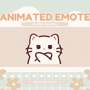 Animated Emote Cute Cat - Cat saying no Emote for Twitch, Discord, Youtube, Stream