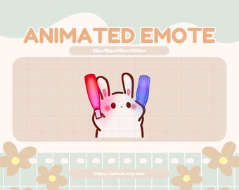 Cheering Bunny Animated Emote – Twitch, Discord, YouTube