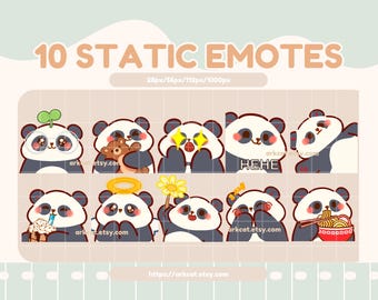 Panda Emotes Pack – Handgezeichnete Luftschlangen Grafiken (Digitaler Download
