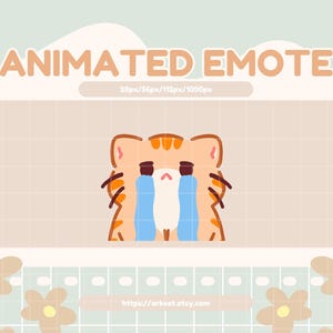 Adorable Orange Tabby Cat Sobbing Crying Emote for Twitch, Discord, YouTube, and Stream