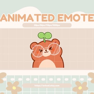 Happy Brown Bear Animated Emote for Twitch, Discord, YouTube (Digital Download)