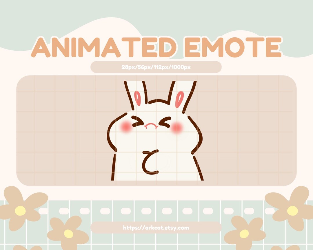 Pouting Rabbit Animated Bunny Emote: White Rabbit, Pouting (GIF Digital Download) - Etsy