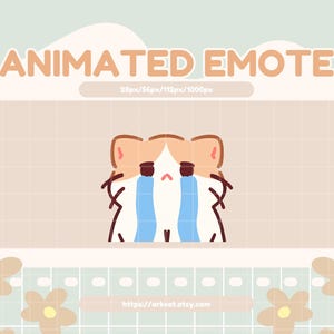 Crying Cat Animated Emote: Orange and White Tears (Digital Download)
