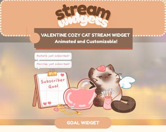 Siamese Cat Stream Widget | Cupid, Cozy Animated Overlay (ZIP File)