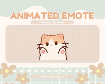 Emote animata del gatto che saluta: zampe arancioni e bianche per Twitch, Discord, YouTube