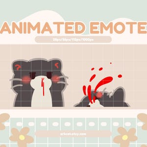 Animated Nosebleed Cat Emote – Tuxedo Cat Reaction GIF for Twitch Discord