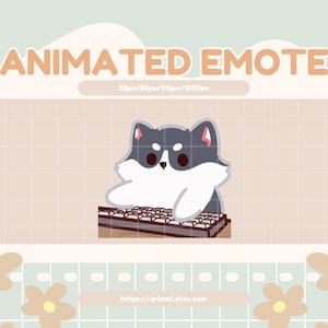 Typing Emote – Cute Husky Dog on Work mode Animated Emote | Twitch Discord YouTube GIF