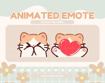 Animated Emote Cute Cat - Blow kiss Emote [Discord/Youtube/Stream]