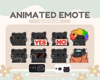 Animated Gray Cat Emote Pack: Twitch, Discord, Streamers (Digital Download)