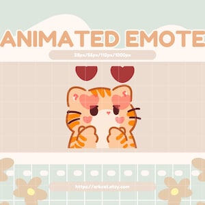 Adorable Orange Tabby Cat Heart Emote for Twitch, Discord, YouTube, and Stream