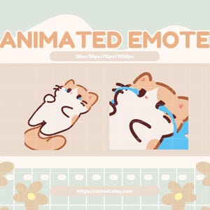 Crying Cat Animated Emote: Twitch, Discord, YouTube (Digital Download)