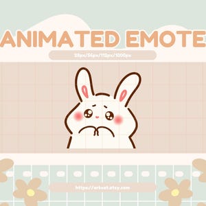 Emote "Conejito tímido, por favor": Conejo animado para Twitch, Discord y YouTube