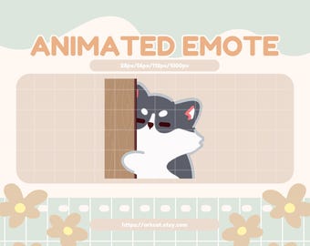 Animated Husky Peeking Emote: Twitch/Discord Streamer GIF