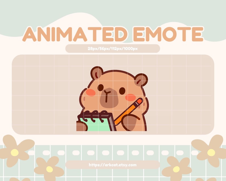 Animated Capybara Taking Notes Emote: Twitch/discord (GIF File) - Etsy