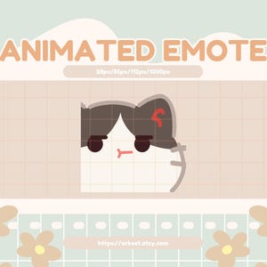 Animated Black and White Cat Emote: Sus Side-Eye for Twitch, Discord, YouTube (Digital Download)