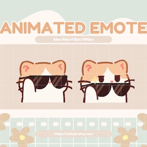 アニメーションエモートかわいい猫 - クールな日陰のエモート [Twitch/Discord/Youtube/ストリーム]