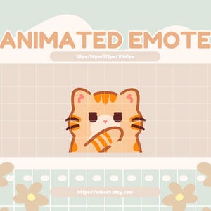 Falsches Emote – Orange Katze über Kreuz für Twitch, Discord, YouTube und Tracking Chats