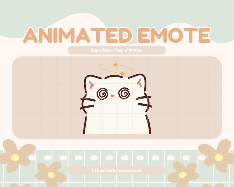 Dizzy Animated Emote – Cute White Cat With Spinning Eyes Twitch Discord ...