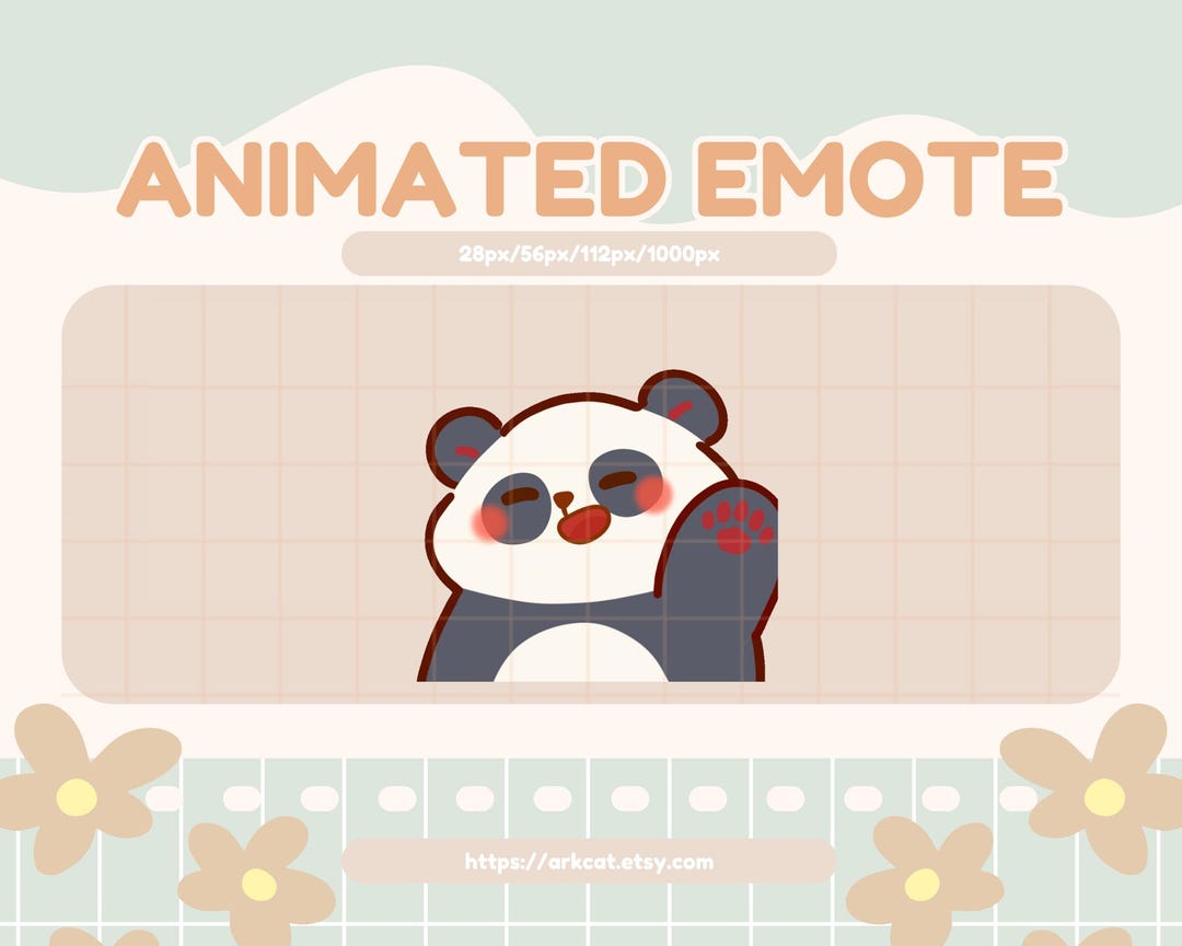 Panda Waving Emote – Cute Hi, Bye, Hello Animated Panda Emote for ...