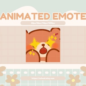 Sparkling Eyes Brown Bear Emote: Animated Twitch, Discord, YouTube