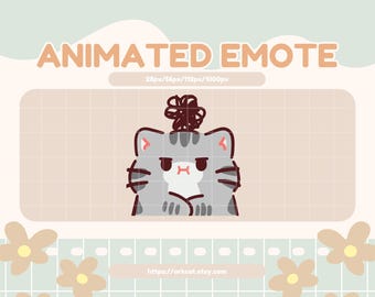 Emote animado de gato irritado: Gato gris en Twitch/Discord (descarga digital GIF)