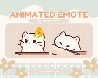 Animated Emote Cute Cat - Cat biting hand Emote for Twitch, Discord, Youtube, Stream