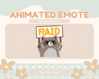 Animierter Waschbär Raid Emote: Twitch, Discord, YouTube (GIF Digital Download)