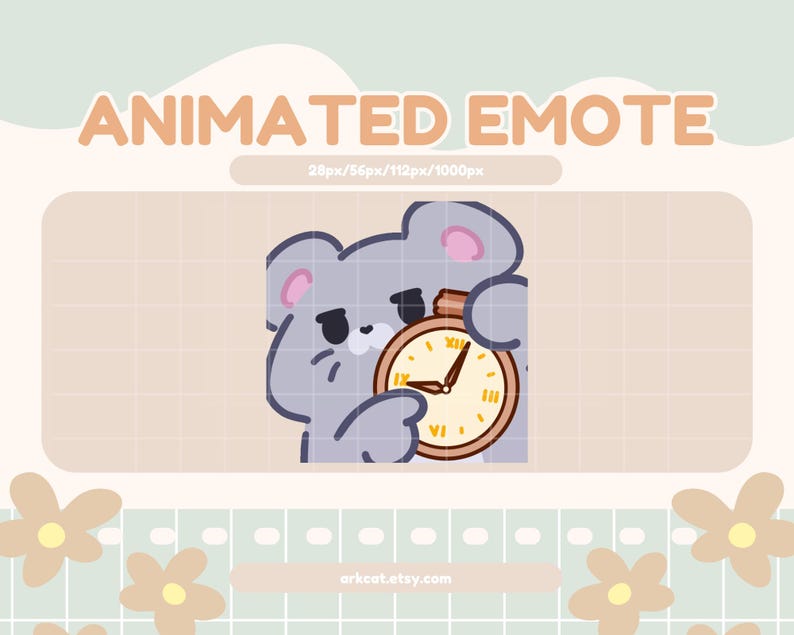 Animated Time's up Mouse Emote – Cute Mouse Pointing at Clock | Time ...