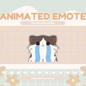 Crying Cat Animated Emote: Twitch, Discord, YouTube (GIF Digital Download)