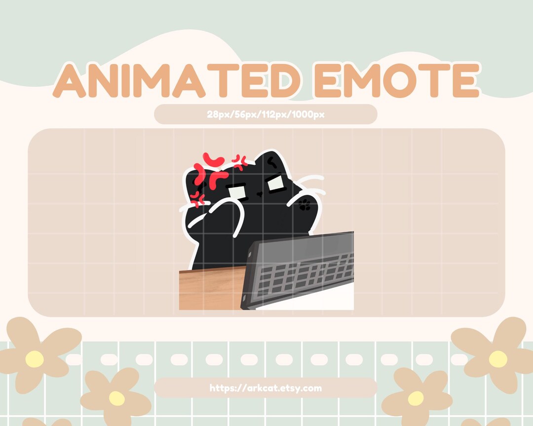 Rage Quit Animated Emote – Black Cat Flipping Laptop Twitch Discord ...