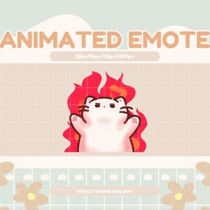 Animated Fire Cat Emote: Hellmo Meme for Twitch, Discord, YouTube (Digital Download)