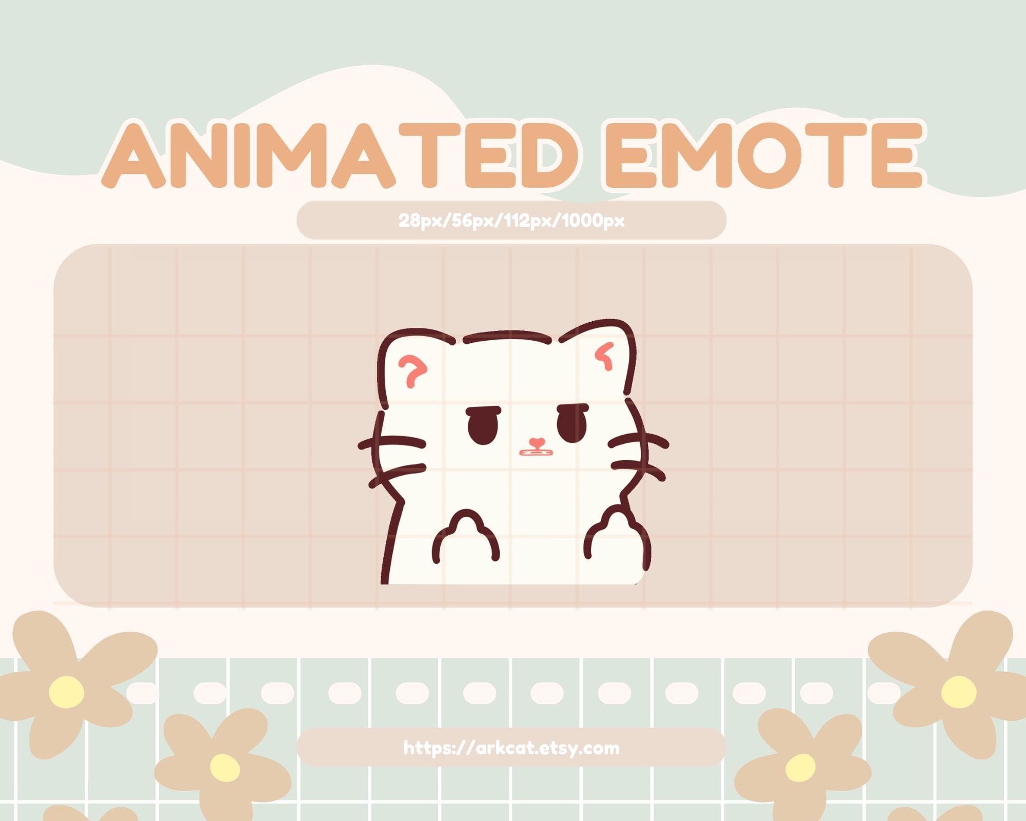 Sassy White Cat Emote: Cursing Middle Finger Gesture (Digital Download)