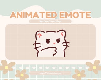 Animated White Cat Emote: Disappearing Meme for Twitch/Discord/YouTube (Digital Download)