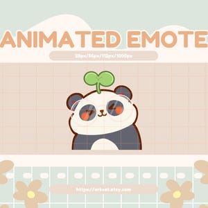 Happy Little Dance Emote – Cute Panda with Eyeglasses and Plant Animated Emote for Twitch, Discord & YouTube