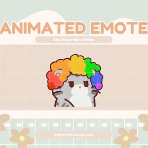 Clown Emote – Graue Katze verwandelt sich in Clown Animiertes Emote für Twitch, Discord & YouTube