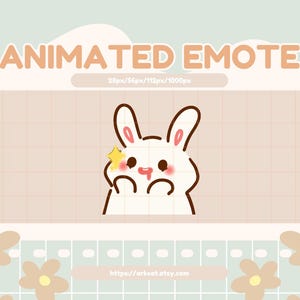 Yum Drooling Bunny Emote – Cute White Bunny in Awe with Drooling Expression for Twitch, Discord, YouTube