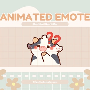 Confused Cow Emote: Animated Question Mark for Twitch, Discord, YouTube