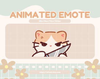 Angry Cat Animated Emote: Twitch, Discord, YouTube (Digital Download)