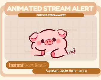 Stream Pig Alert | Cute Pig Animated | Twitch | YouTube | OBS | StreamLabs | StreamElements | Discord